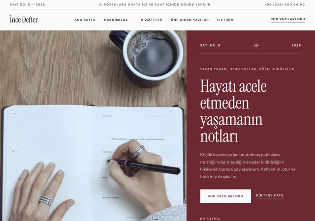 Yaşam & Seyahat Blogu web sitesi şablonu ana sayfa görünümü