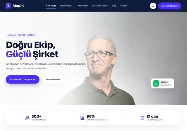 İK Danışmanlığı — Doğru Ekip web sitesi şablonu ana sayfa görünümü