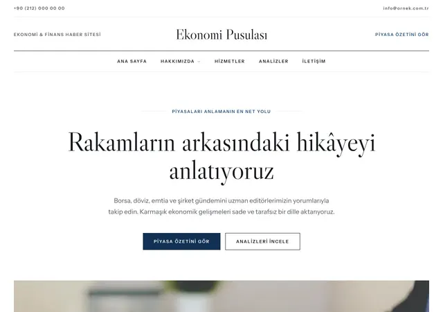 Ekonomi & Finans Haber Sitesi web sitesi şablonu ana sayfa görünümü
