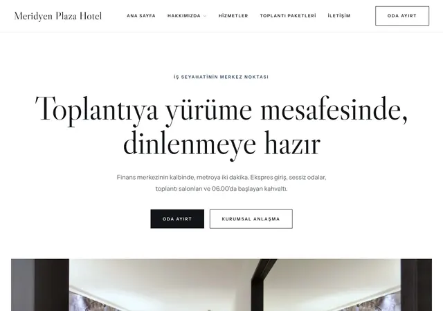 Şehir İş Oteli web sitesi şablonu ana sayfa görünümü